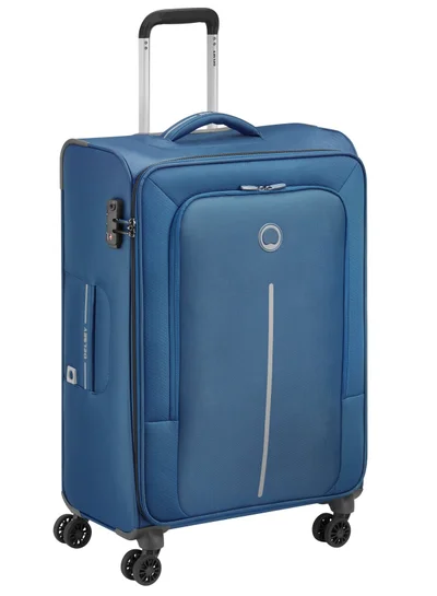 DELSEY Paris Caracas 70 Cm Softcase 4-Double Wheeled Expandable Check-In Luggage Trolley - Night Blue